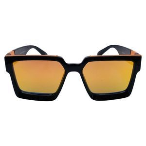 6143 | Orange/Black Square Mirrored Sunglasses